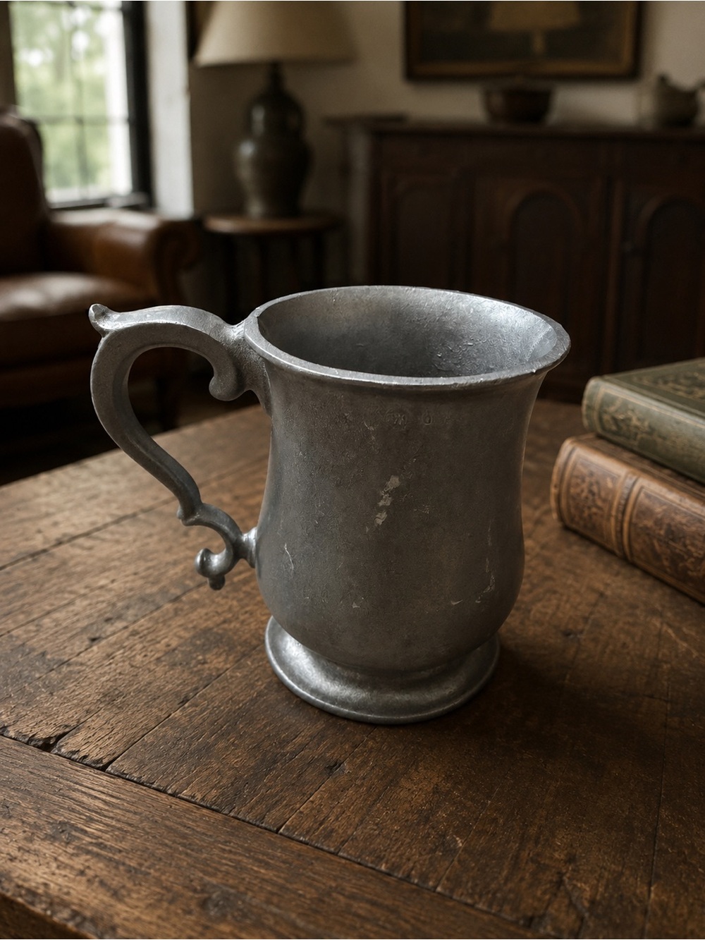 Vintage Pewter Drink Mug - Gray
